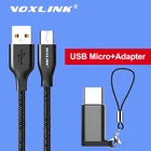 VOXLINK Micro USB кабель USB зарядное устройство кабель для Samsung S8 S9 xiaomi mi8 mi7 6 lenovohuaweihtcMeizu Android кабели для мобильных телефонов