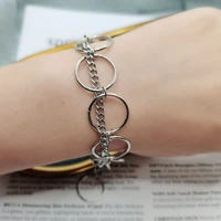 hip hop style chain winding ring simple fashion mens and womens circle hollow bracelet