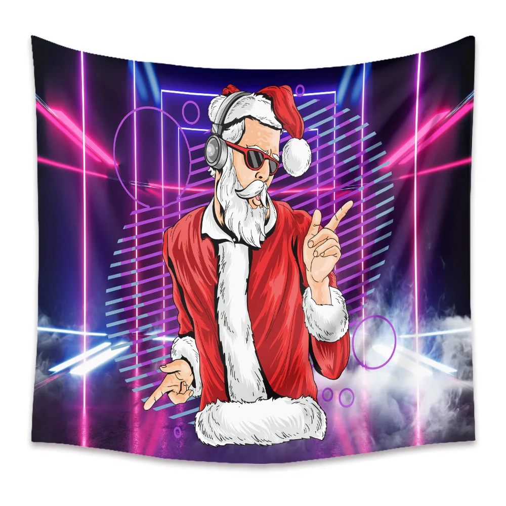 

Merry Christmas Gifts DJ Decor Santa Claus 3D Print Wall Tapestry Bedroom Aesthetic Custom Wall Hanging Funny Fantasy Music