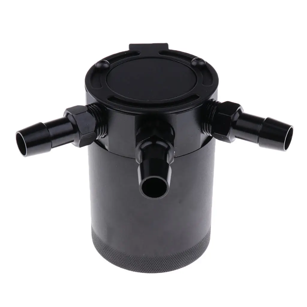 

Universal Aluminum Alloy Car Oil Catch Can Tank Reservoir Breather Black