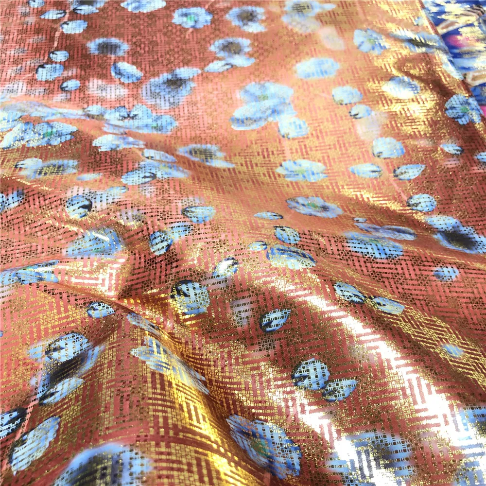 Блестящая парча из 2021 полиэстера морская ткань для женщин 5 ярдов/комплект | Дом и