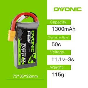 OVONIC 1300 мАч 50C Lipo 3S1P 11,1 В батарея XT60 разъем для 250 FPV рама RC Дрон Heli Quad лодка автомобиль