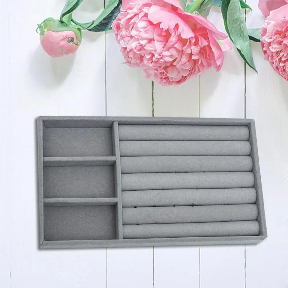 Practical Jewelry Velvet Display Tray Jewellery 4 Styles Classified Storage | Дом и сад