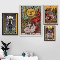nordic abstract the lovers tarot wall art pictures canvas painting sun empress priestess posters prints living room home decor