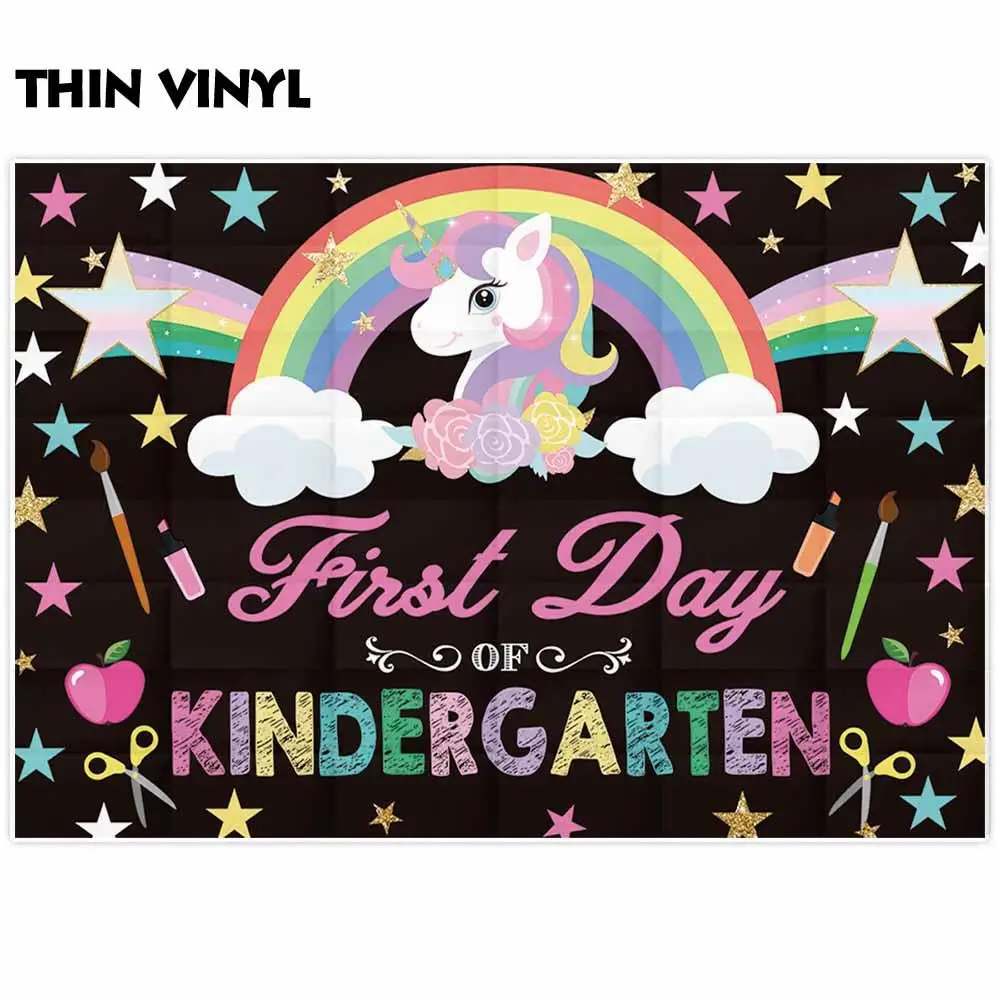 Allenjoy Снова в школу фоны первый день детского сада Единорог доска декор звезды