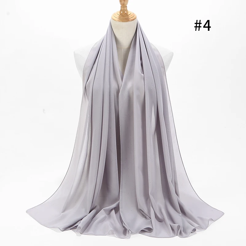 Шифоновые шарфы с блестками из пузырьков 2020 шали хиджаб Женская длинная повязка