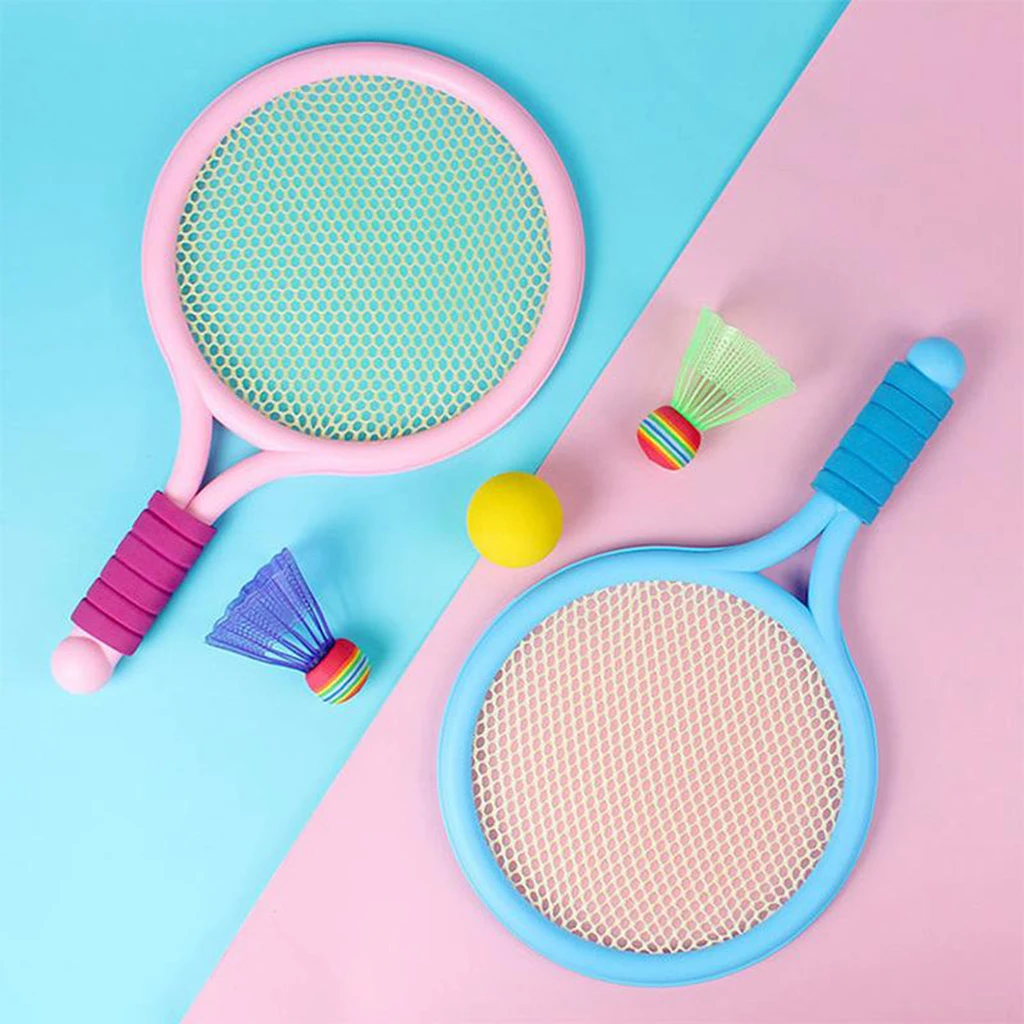 

Kids Badminton Tennis Rackets Ball Set Garden Outdoor Toys Gift Pink