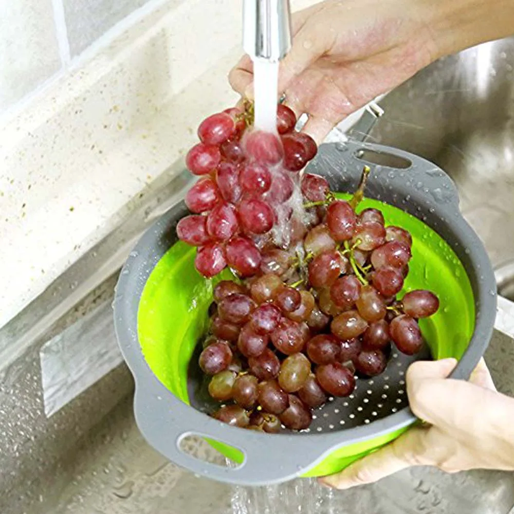 Сливная корзина силиконовое сито для фруктов овощей дуршлаг складной фильтр