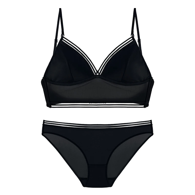 Комплект нижнего белья для женщин Шелковый бюстгальтер с большой открытой