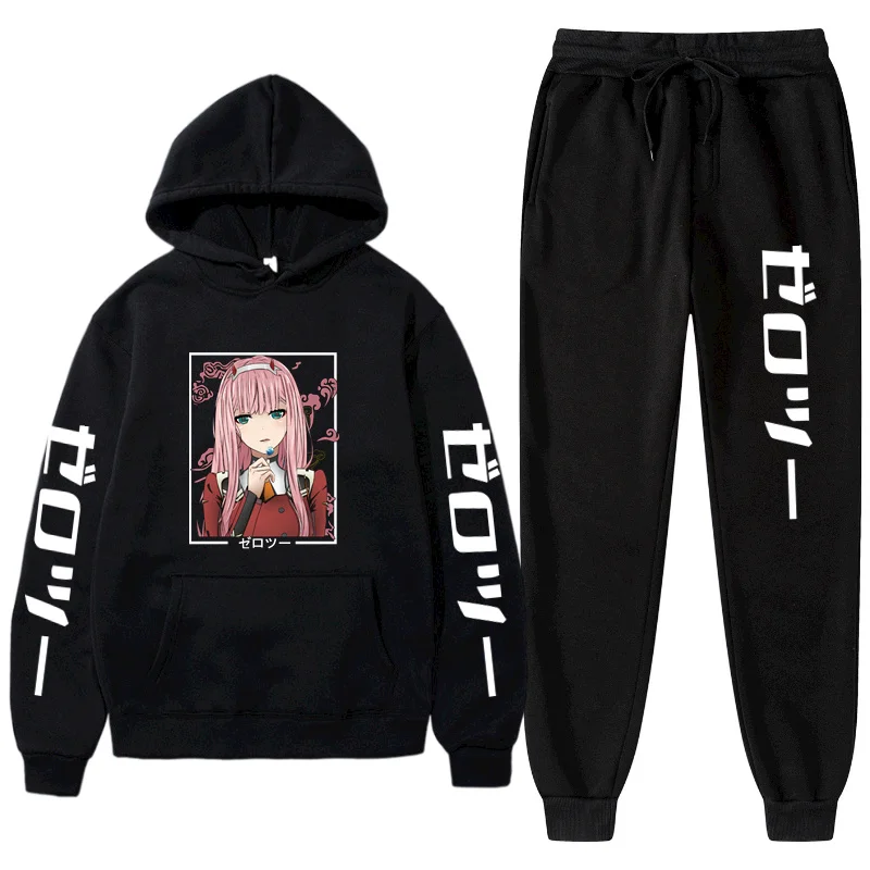 

Autumn Winter New Japanese Harajuku Hip Hop Funny Magic Girl Printed Sets Plus Fleece Casual Suit Men Women Hoodies Sweatshirts