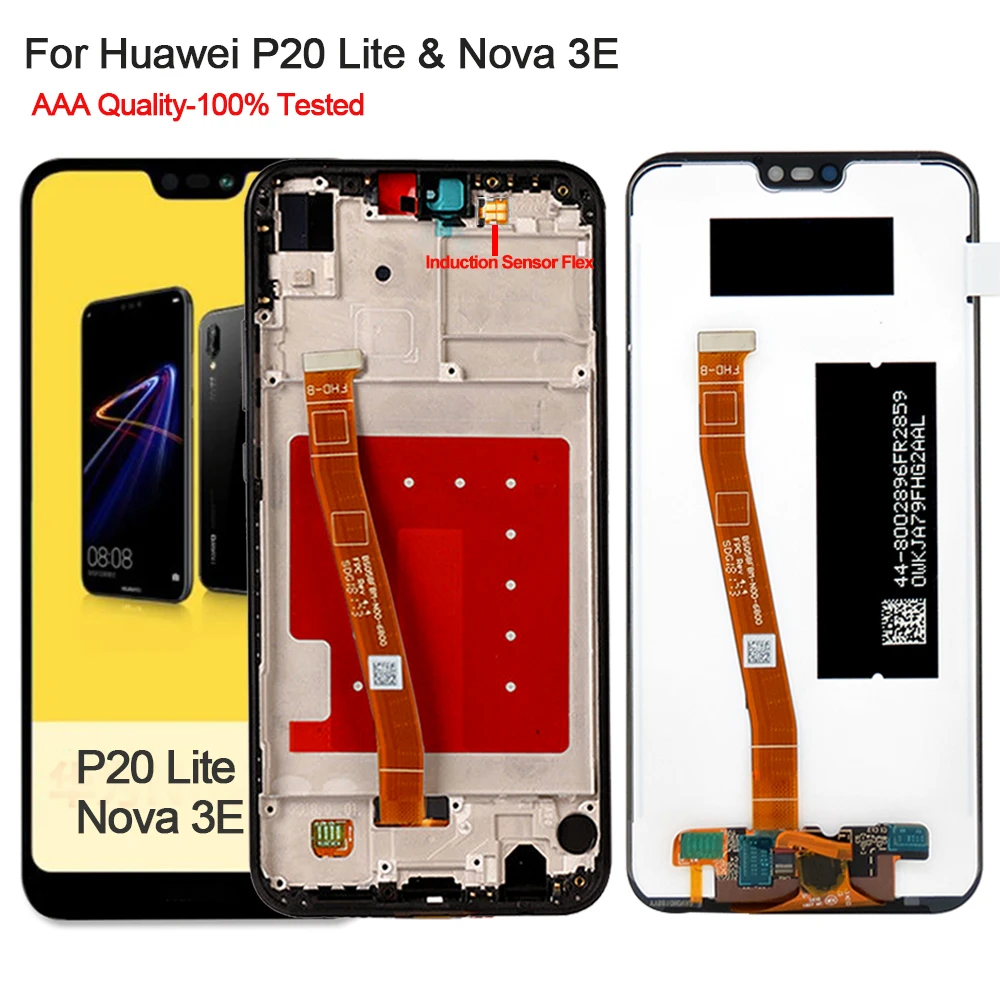 Новый Для huawei P20 Lite ЖК дисплей сенсорный экран дигитайзер с рамкой в сборе для Nova 3E