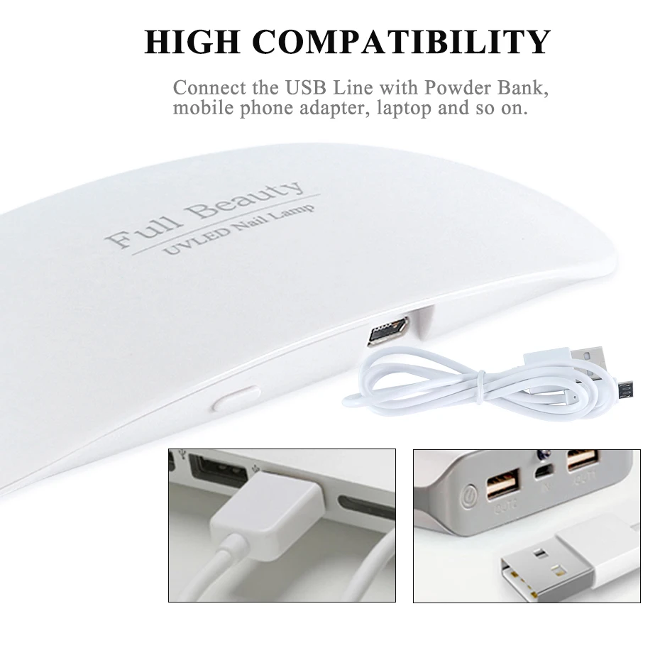 9 Вт маленькая светодиодная УФ-лампа Сушилка для ногтей отверждение всех