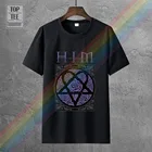 H.I.M. Футболка мужская с логотипом фиолетовый розы, готический стиль, эмо, модный топ в стиле панк-рок, хиппи гот