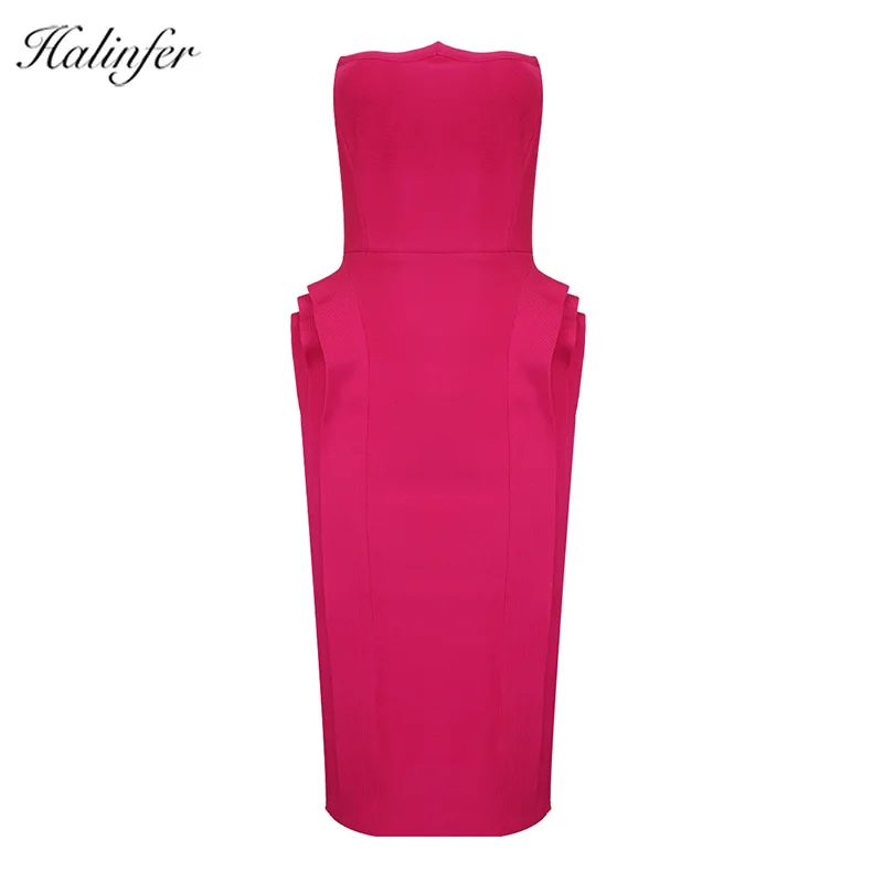 Halinfer 2019 новое летнее женское платье без бретелек Каскадное гофрированное