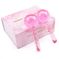 2pcsbox large beauty ice hockey energy beauty crystal ball facial cooling ice globes water wave face and eye massage skin care
