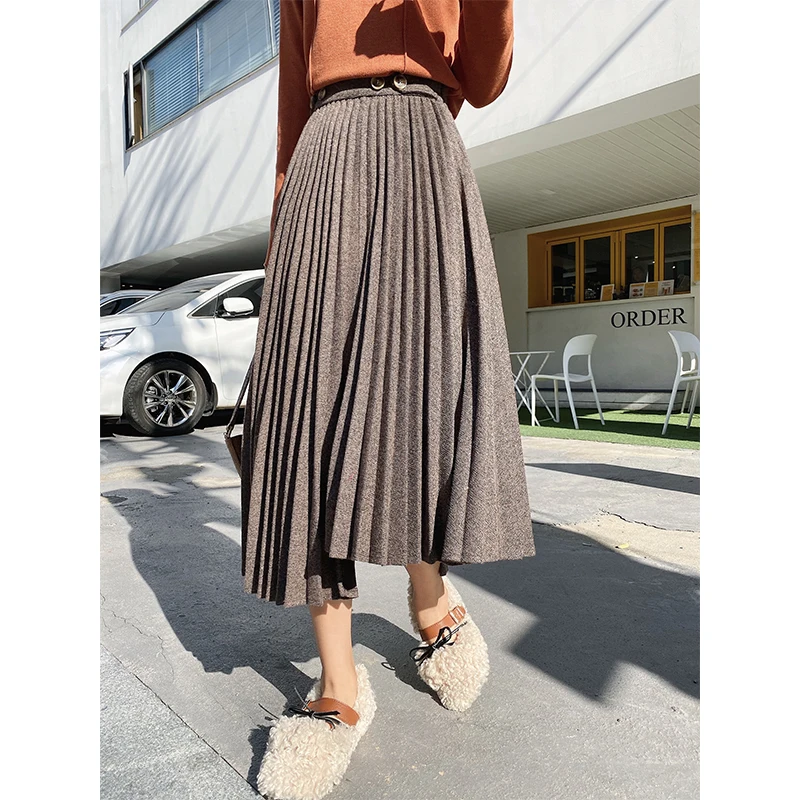 Женская Асимметричная трикотажная юбка MISHOW Однотонная с высокой талией модель