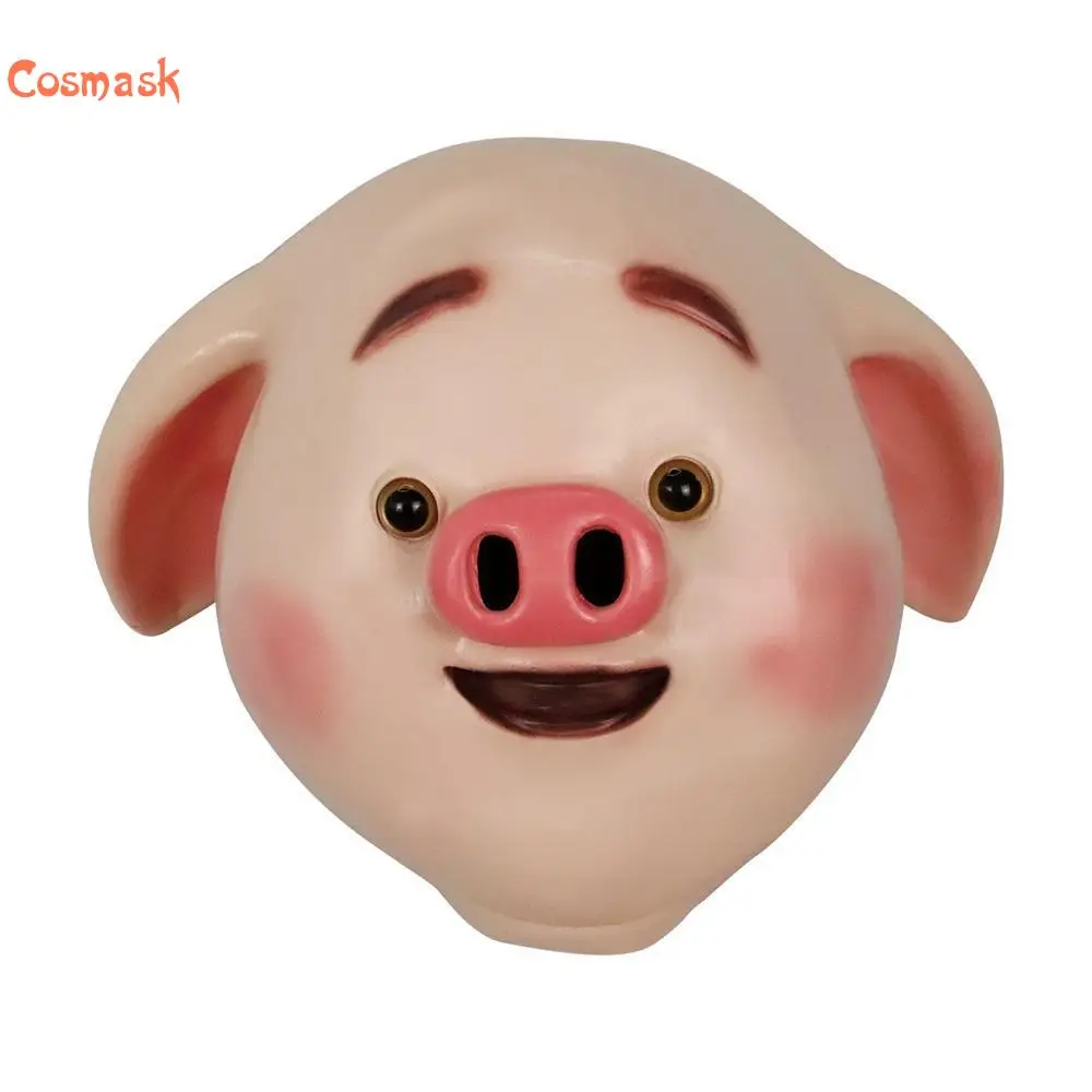 

Cosmask Top Grade Funny Lovely Pink Pig Head Mask Cosplay Full Head Latex Pig Masks For Halloween Party Fancy Dress Cute Masks