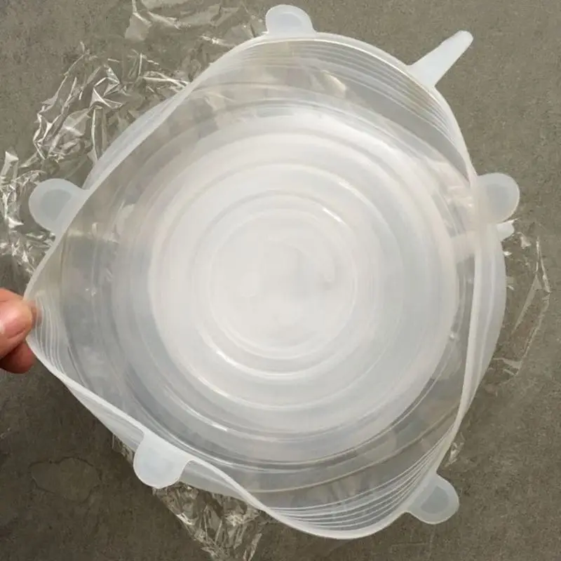 

New Stretch Lids,Silicone Stretch Covers, Reusable Seal Food Stretch Wrap 6 Pack of Various Sizes for Fruits & Vegetables or Cup