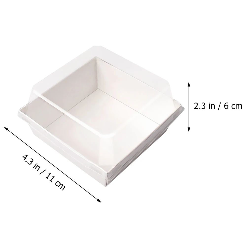 

50Pcs Baking Packing Box For Cake Box Square Cake Packaging Boxes Thicken Boxes Food Packing Boxes With Transparent Cover Party