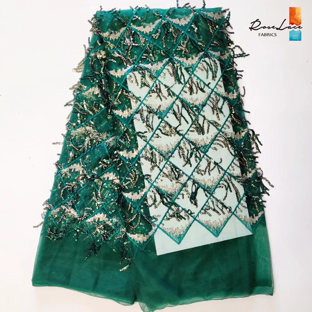 Серебристая сетчатая Тюлевая кружевная ткань с кисточками и блестками