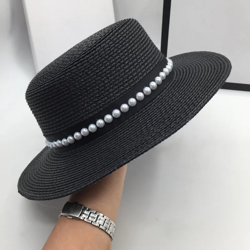 Плоская соломенная шляпа Женская мода вместе маленький чистый и свежий