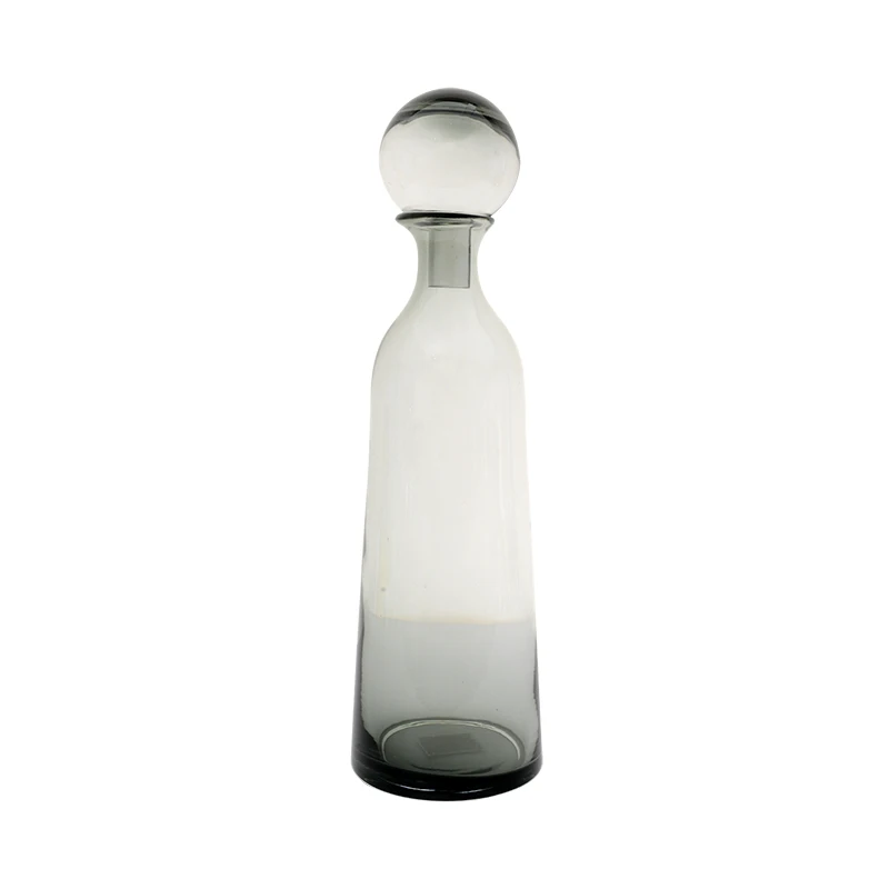 

GY Nordic Blue Gray Bottle with Lids Decorative Flower Vase Home Creative Decoration Vase Decoration Simple