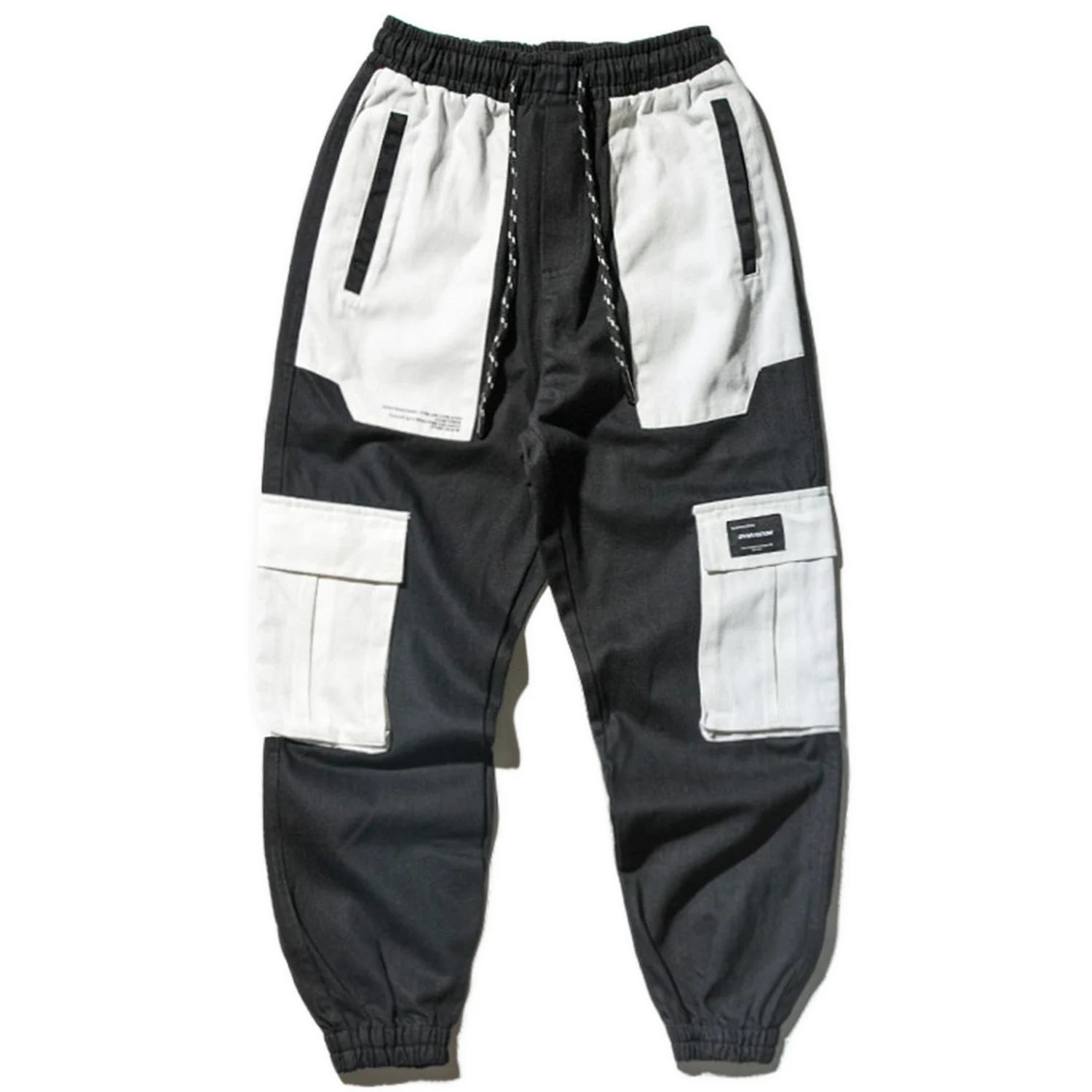 

Fashion Multi Pockets Patchwork Men Cargo Pants Streetwear Casual Sweatpants Hip Hop Harajuku Joggers Male Trousers