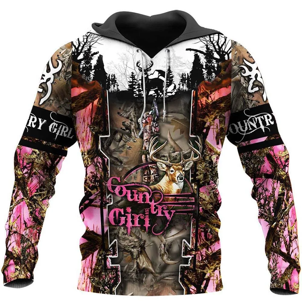 

FEMSKIS Fashion New Hoodies 3D Print Hunter Camo Deer Animal Men Women Casual Hoodie Pullovers Harajuku Hoodys Plus Size S-7XL