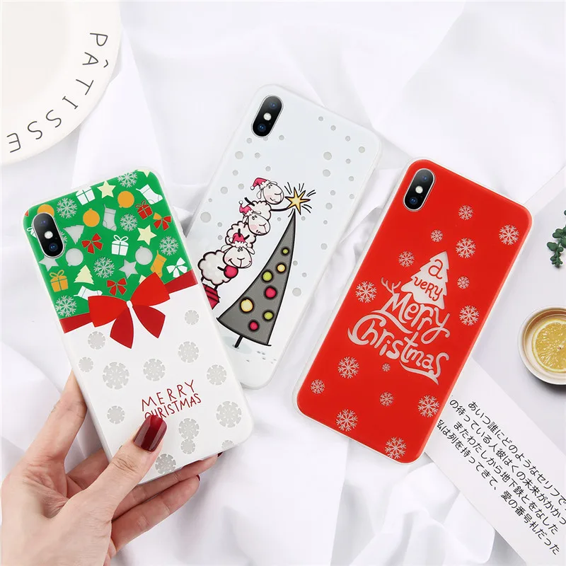 KJOEW мультфильм Рождество светящийся чехол для телефона iPhone 11 Pro Max XR X Xs 7 8 6 6S Plus