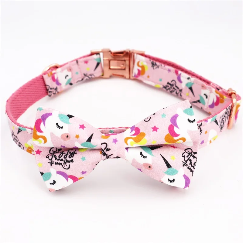 collar bow Розовый ошейник для девочки, галстук-бабочка с металлической пряжкой, большие и маленькие собаки и кошки, аксессуары для ошейника питомца - Цвет: collar bow