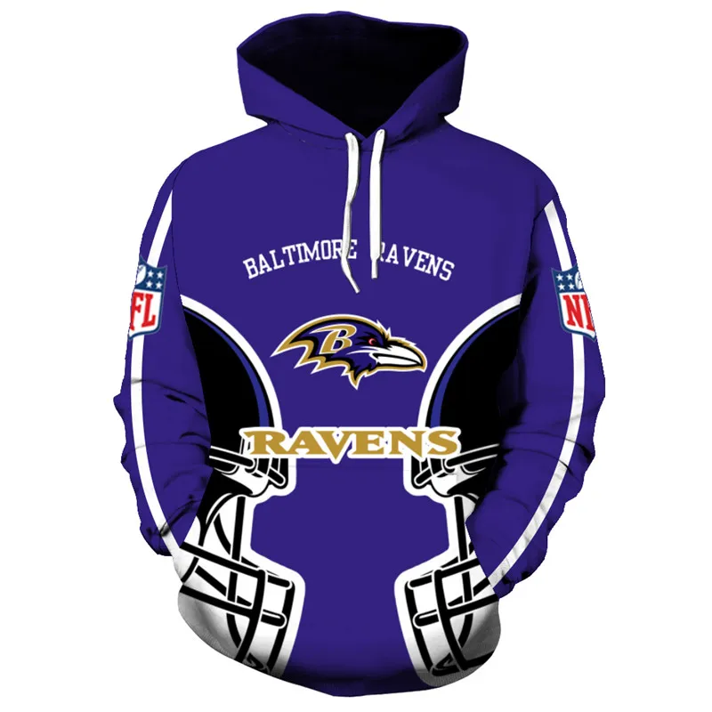 Модная толстовка с капюшоном Baltimore Ravens 3D| |