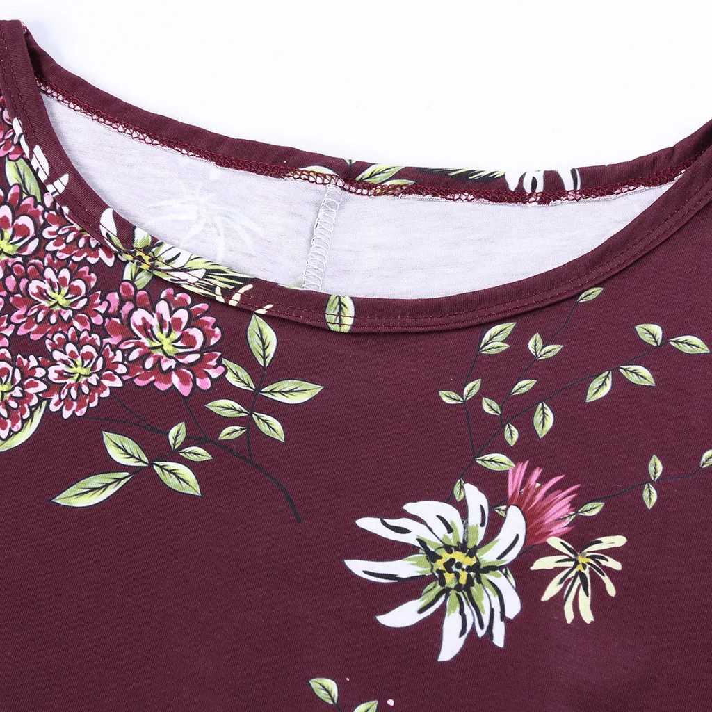 

Women Summer Dress Fashion Short Sleeve Floral Print Ruffled Pocket Dresses Female Boho Beach A Line Sundress Robe Vestidos