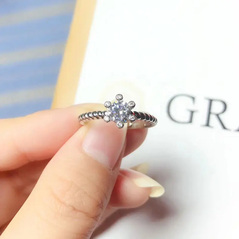 CoLife ювелирные изделия модное кольцо Moissanite 5 мм круглое 925 Серебряное обручальное