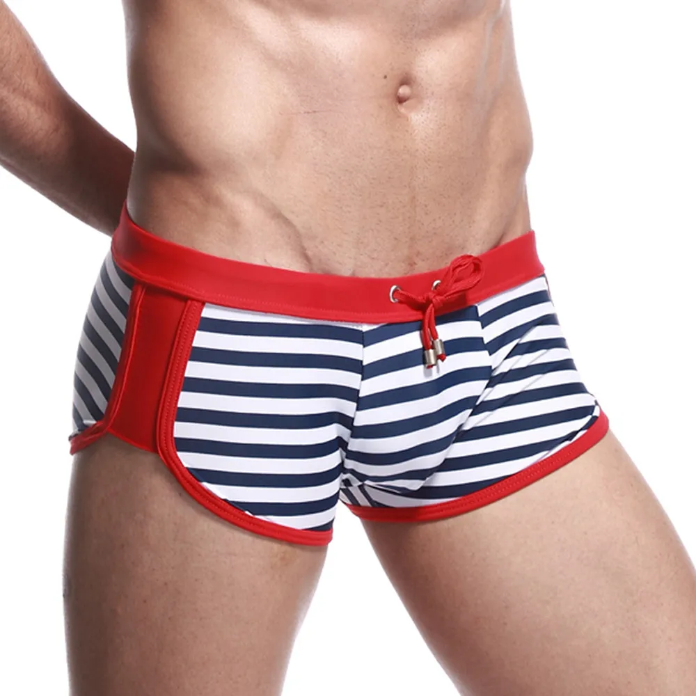Мужские полосатые трусы купальник сексуальный мужские плавки шорты штаны для
