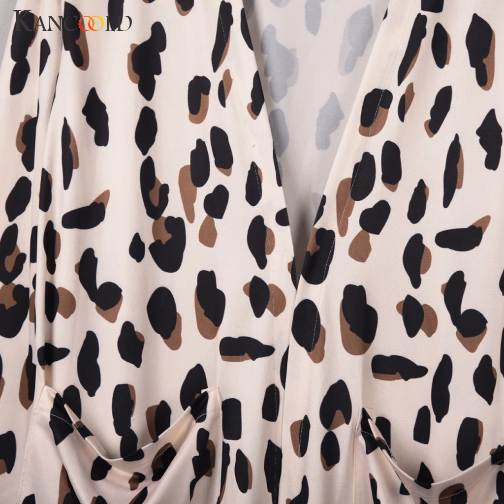 

KANCOOLD coats RETRO LEISURE Long Sleeve Cardigan Casual Leopard Pockets Loose Outwear fashion coats and jackets women 2019Sep4