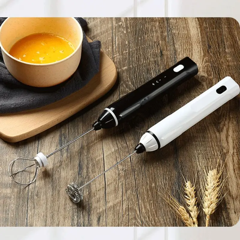 

Handheld 3 Gear Adjustable Milk Frother Rechargeable Foam Maker Electric Whisk Stainless Steel Drink Mixer Kitchen Appliances