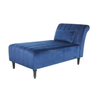 111x31 5x75 5cm dark blue velvet chaise lounge sofa with lumbar pillowus stock