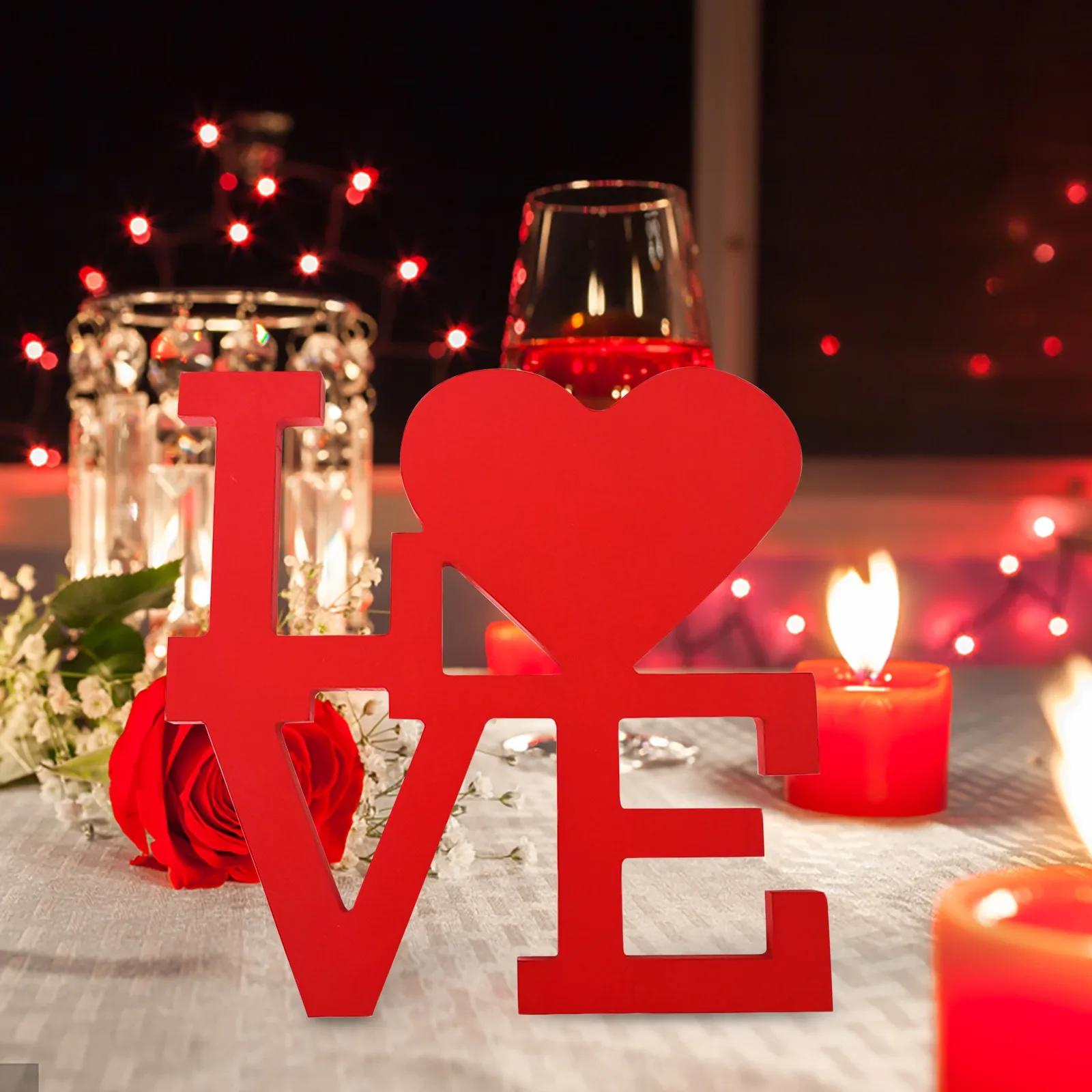 Деревянные фигурки с надписью Love Настольная отдельно стоящая вывеска