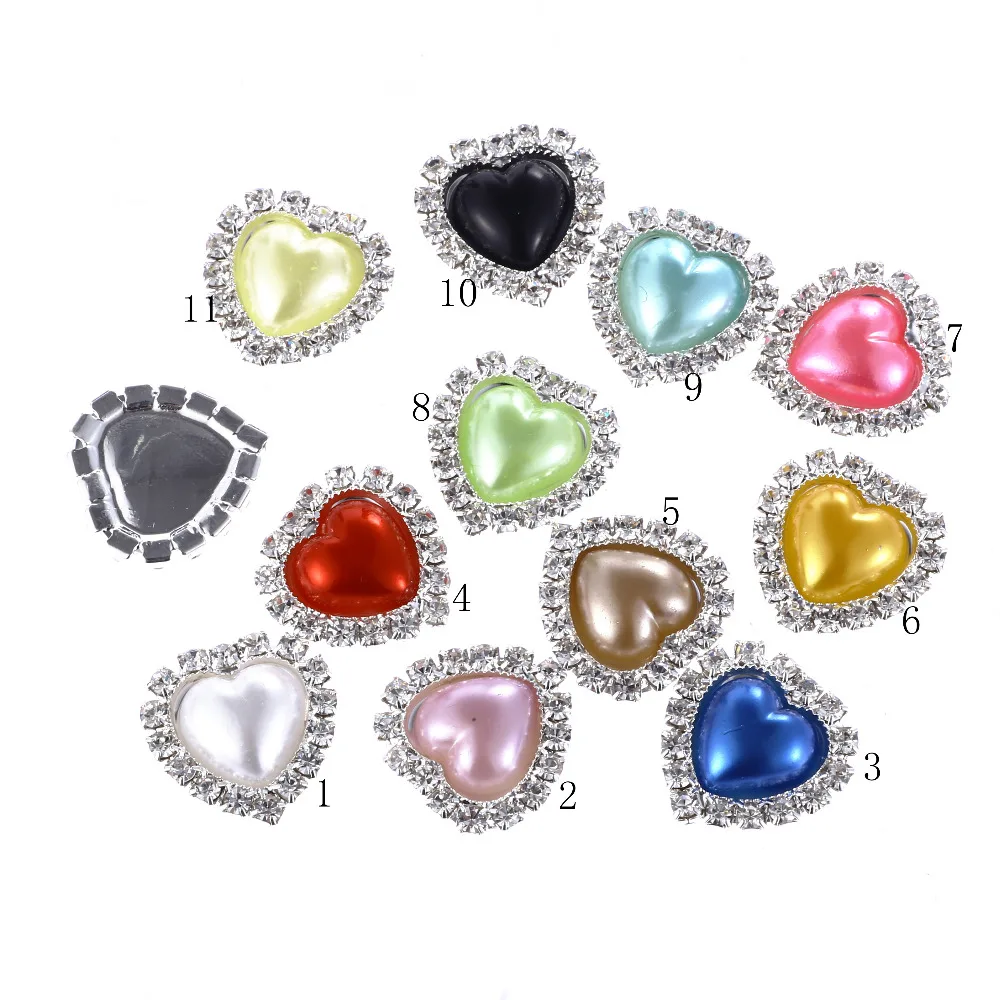 

ZMASEY сердце жемчужные пуговицы 10 шт./лот 18 мм Стразы Кнопки смешанные цвета Diy девушка волосы аксессуары для свадебных украшений оптом