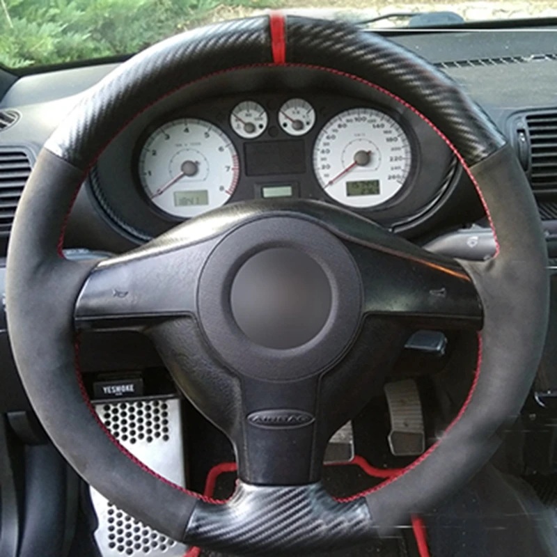 DKCEIS мягкая накладка на руль из углеродного волокна для Volkswagen VW Passat B5 Golf 4 Polo MK6 Seat