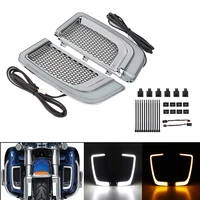 motorcycle led fairing lower grills light for harley touring street electra road glide tri limited ultra flhtcu 2014 2020