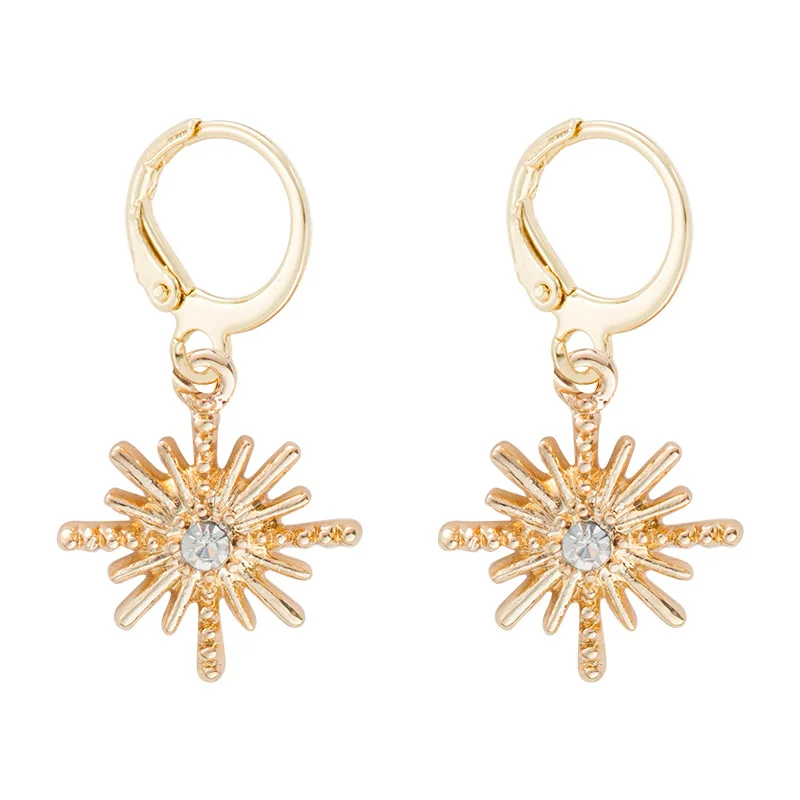 Серьги-кольца SOHOT женские стильные ювелирные украшения золотого цвета из сплава