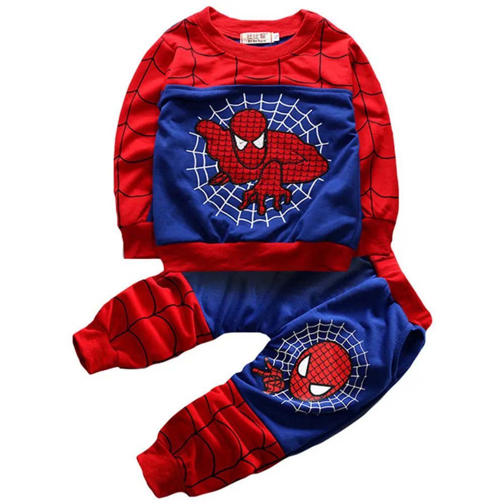 Новые детские на осень-зиму 3 комплекта комплект одежды Человек-паук топ + жилет
