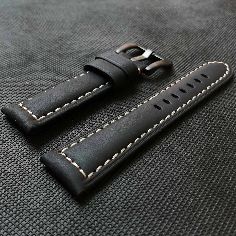 Ремешок из кожи Крейзи Хорс для часов Panerai универсальный ремешок ручной работы