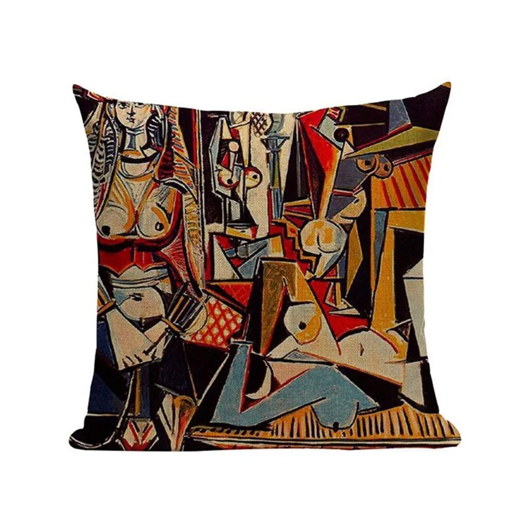

Abstract Figure Pattern Cotton Linen Cushion Cover Oil Painting Art Cushion Cover Decorative Pillow Case Sofa Home Decor 45x45cm