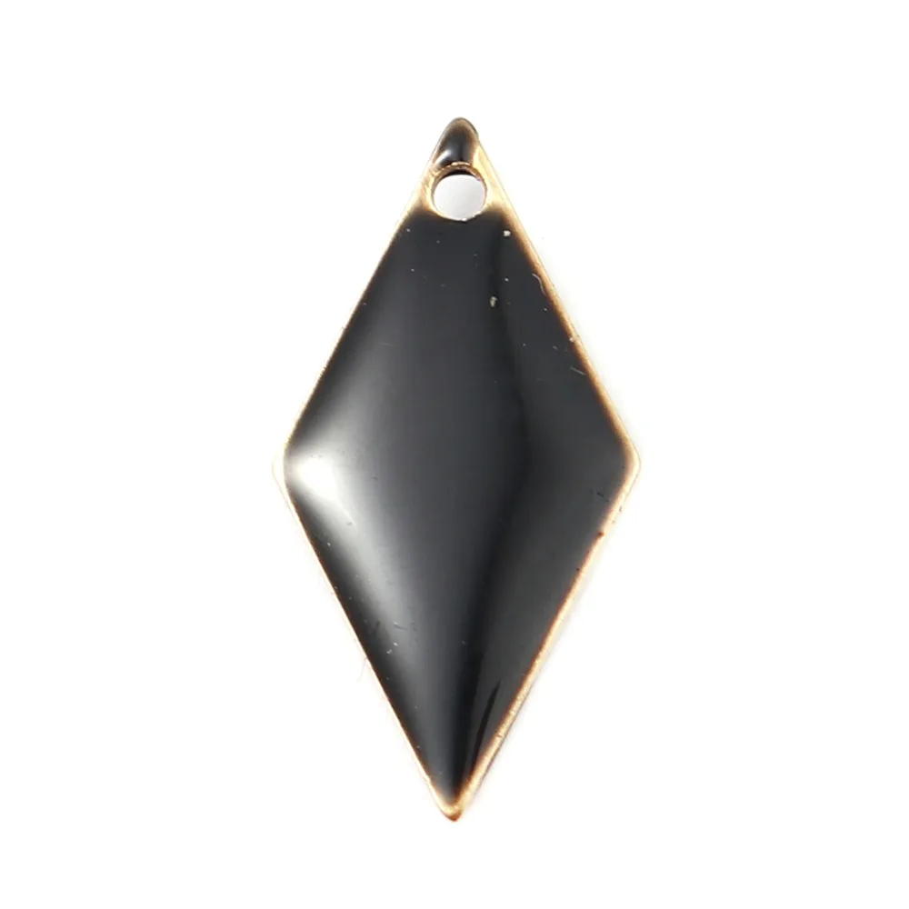 

10 PCs Fashion Rhombus Enamelled Sequins Pendant Charms For Necklace Making Brass Color Colorful Earrings Bracelet DIY Findings