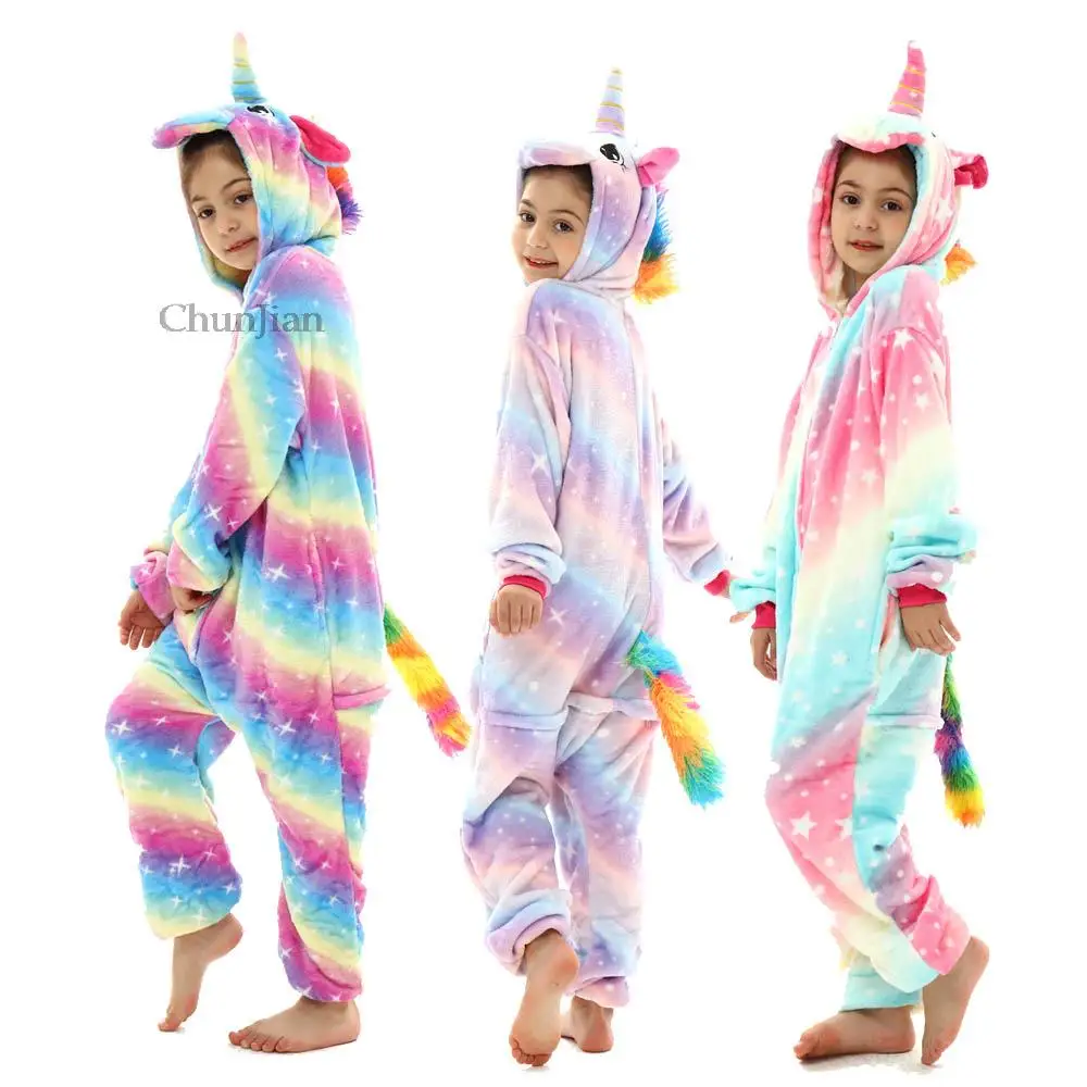 Аниме мультфильм косплей костюм детская одежда для сна девочек единорог пижамы