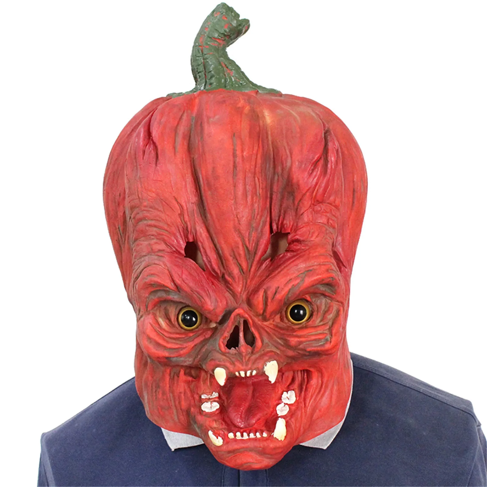 

Movable Jaw Full Head Skull Mask Pumpkin Silicone Face Mask Pumpkin Halloween Party Decoration Masks Toy Cosplay Headgear