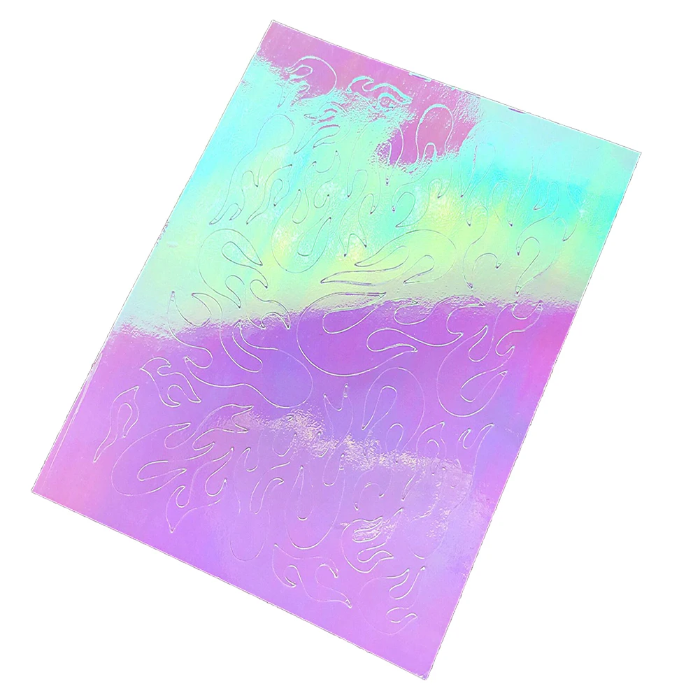 16 листов яркие цвета Набор стикеров для нейл арта огненное пламя полые наклейки s