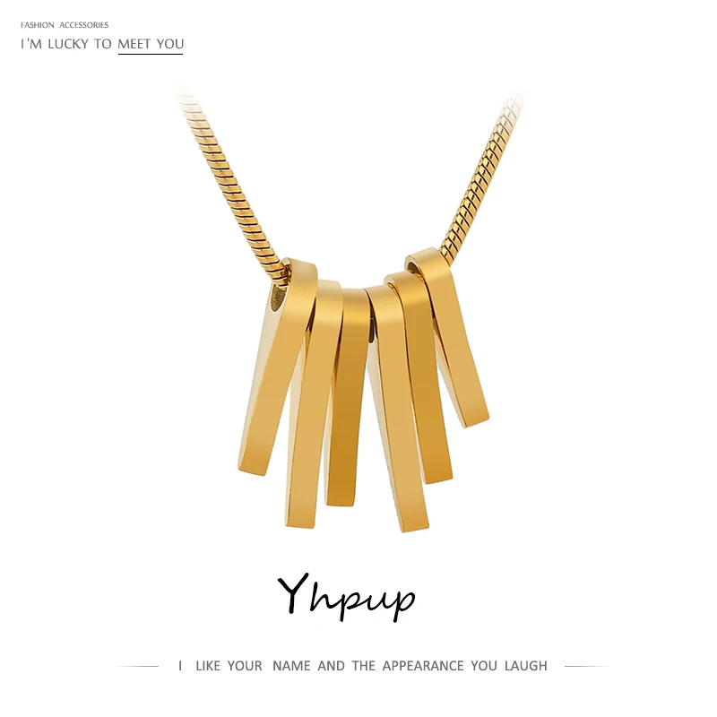Массивное геометрическое металлическое женское ожерелье Yhpup модное Золотое